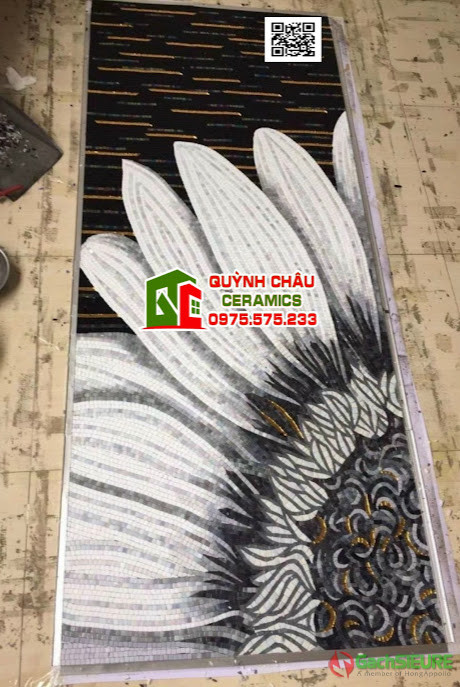 Tranh mosaic góc hoa hướng dương hoa tiết 5D