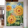 Tranh mosaic hoa hướng dương họa tiết 5D bề mặt nổi