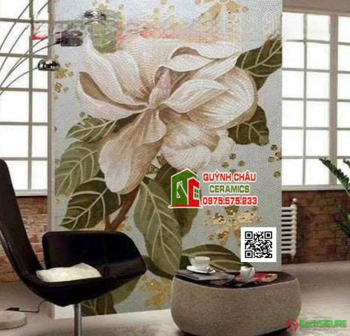 Tranh mosaic sắc màu bông hoa vẻ đẹp đơn giản