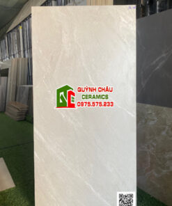 Gạch ấn độ 60×120 mờ mịn gam màu xám vân đá trắng