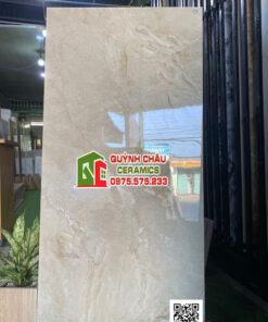 Gạch bóng kiếng 60×120 kem nhạt vân đá giá tốt
