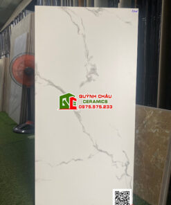 Gạch ốp lát ấn độ 60×120 gam màu trắng vân trắng xám mờ mịn