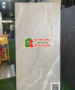 Gạch ốp lát ấn độ 60×120 mờ nâu xám vân đá trắng