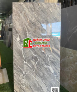 Gạch vân đá dầy 60×120 xám bóng kiếng ấn độ