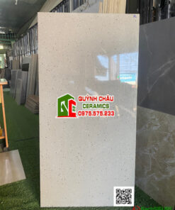 Gạch xám chấm đen trắng 60×120 bóng kiếng cao cấp