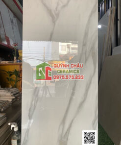 Gạch ấn độ giá rẻ 60×120 trắng vân xám bóng kiếng bền đẹp