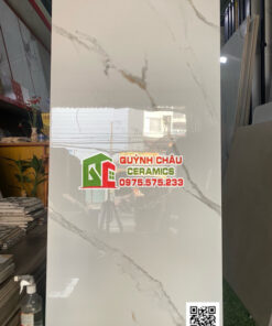 Gạch bóng kiếng ấn độ 60×120 trắng vân xám vàng giá rẻ