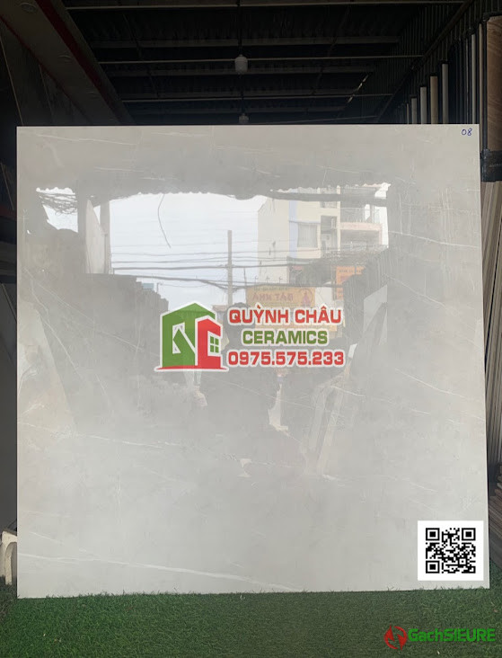 Gạch tây ban nha 120x120 bóng xám vân nhẹ cao cấp