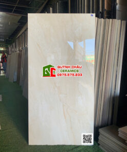 Gạch lát nền 60×120 bóng kiếng kem vân đá ivory