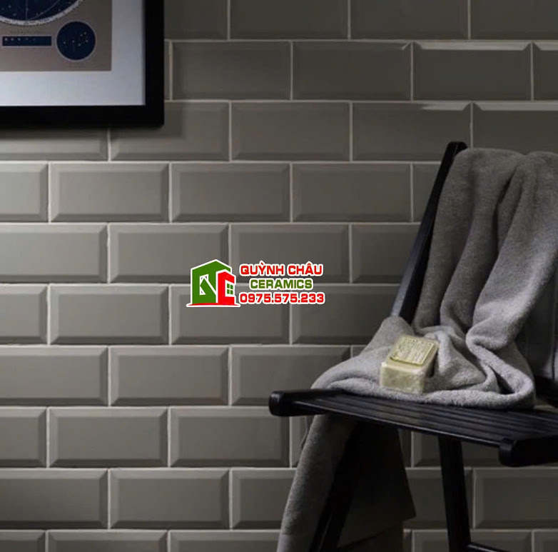 Gạch thẻ 75x150 màu xám mờ