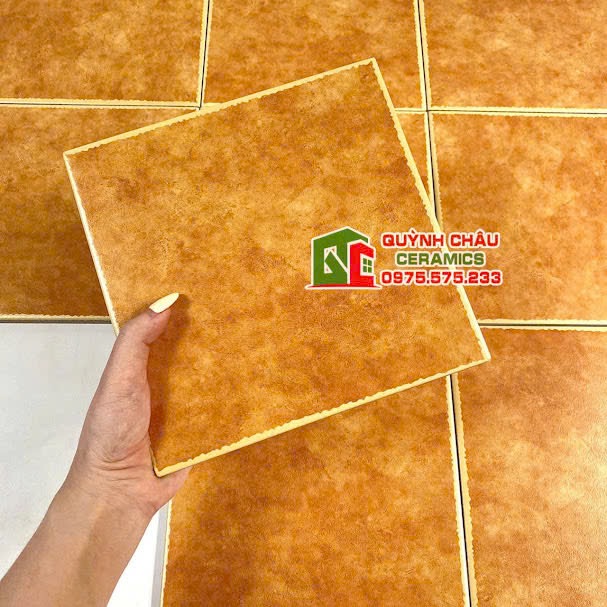 Mẫu gạch bông đơn sắc màu da bò giả cổ