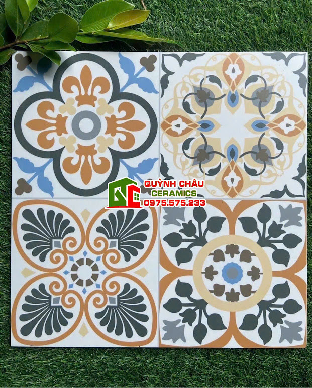 Mẫu gạch bông granite hoa văn mix màu độc đáo