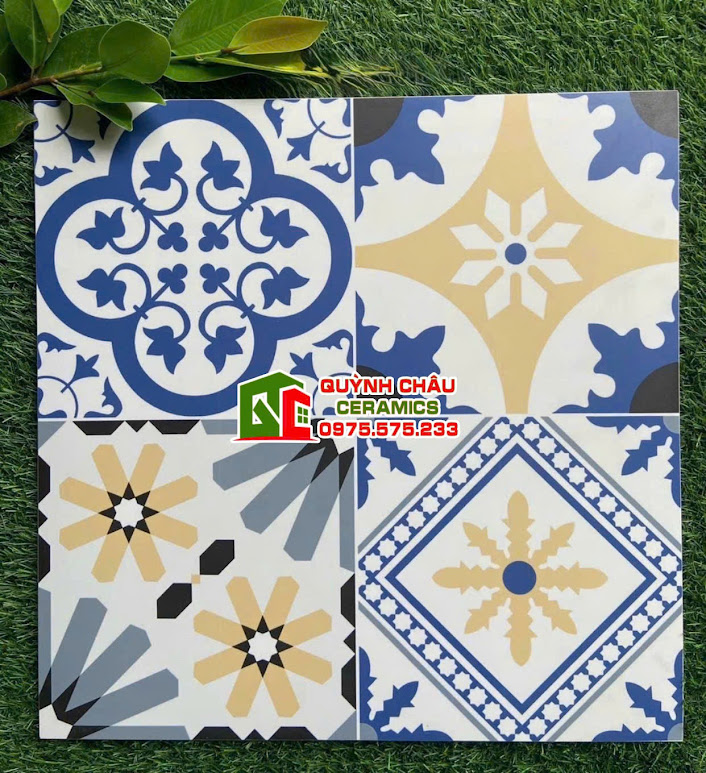 Mẫu gạch bông mix hoa văn