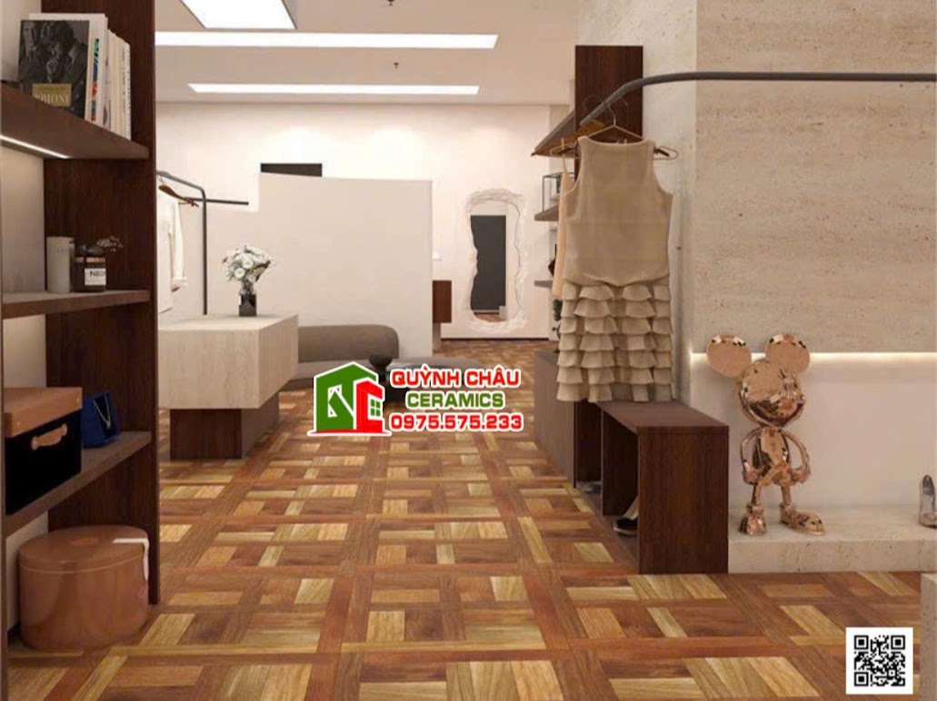 Mẫu gạch giả gỗ vân ghép
