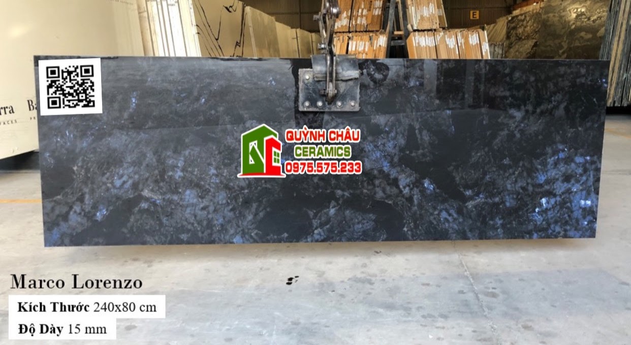 Mẫu gạch khổ lớn đá nhân tạo 80x240 màu xanh đen dày 1,5 ly