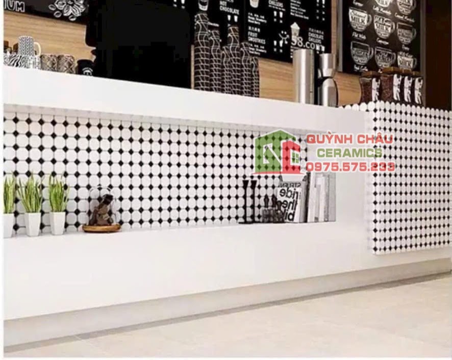 Mẫu gạch bát giác ốp nhà hàng quán cafe