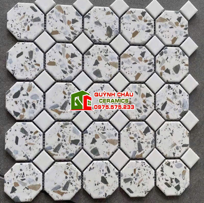 Mẫu gạch bát giác terrazzo giả đá mài
