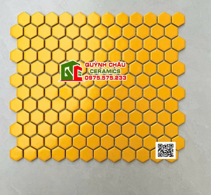 Mẫu mosaic lục giác màu vàng