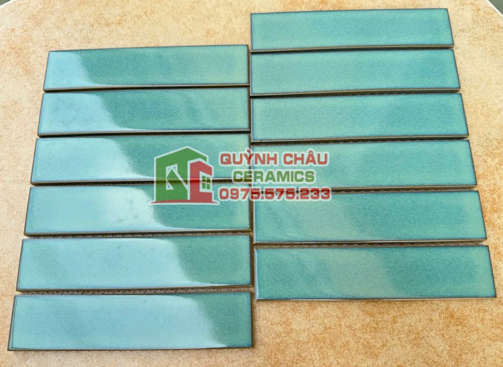 Mẫu gạch mosaic màu xanh bóng