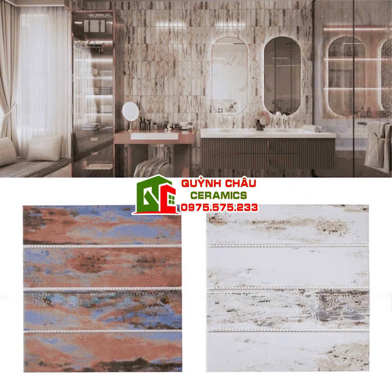 Mẫu gạch mosaic que hiệu ứng màu cổ điển