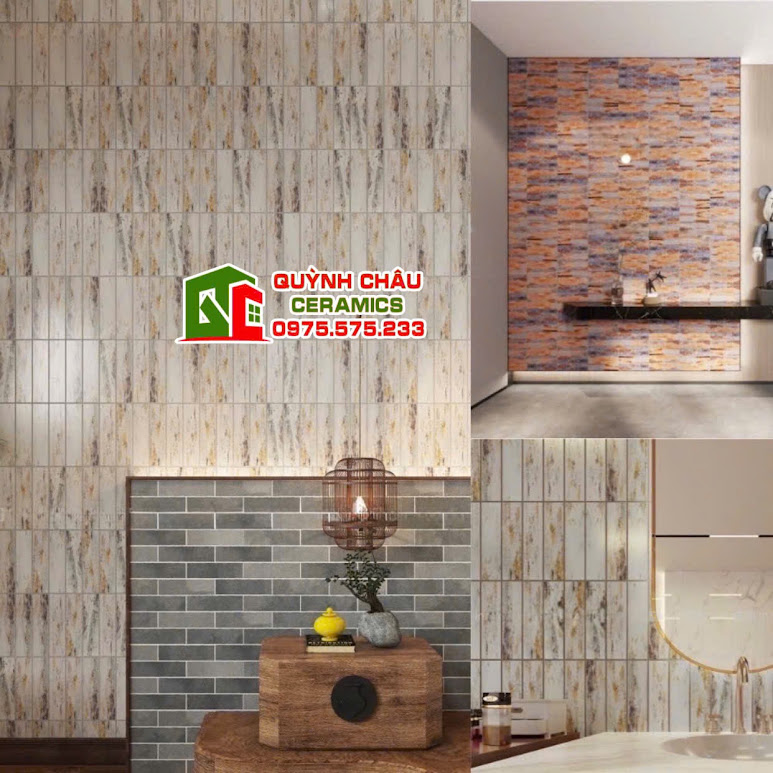 Mẫu gạch mosaic thanh que ốp phòng ngủ màu cổ điển