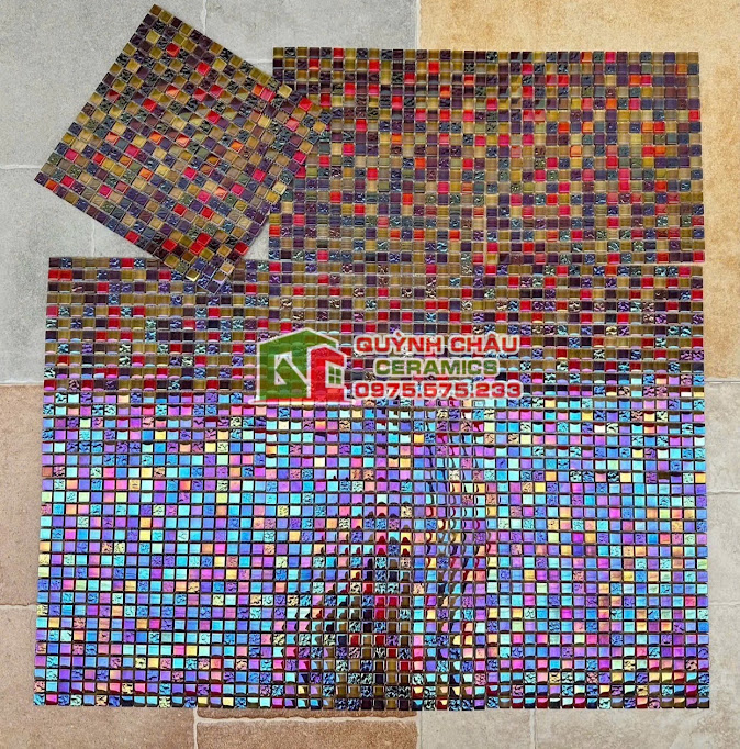 Mẫu gạch mosaic thuỷ tinh sắc màu đẹp cao cấp