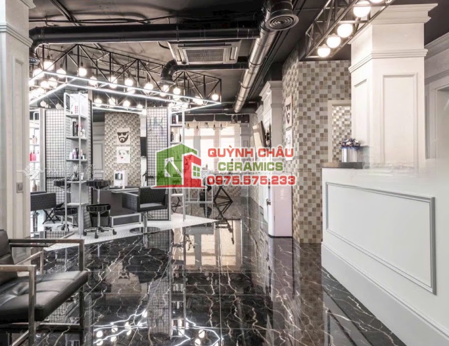 Mẫu gạch mosaic vuông gốm sứ ốp nhà hàng quán bar