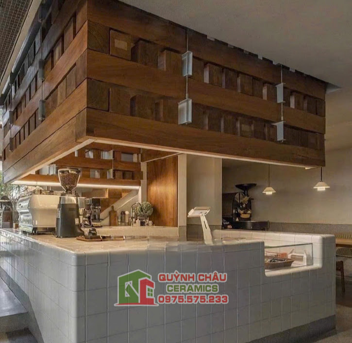 Mẫu gạch mosaic vuông ốp nhà hàng quán bar