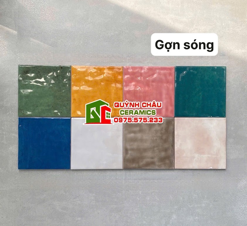 Mẫu gạch thẻ gợn lượn sóng nhiều màu