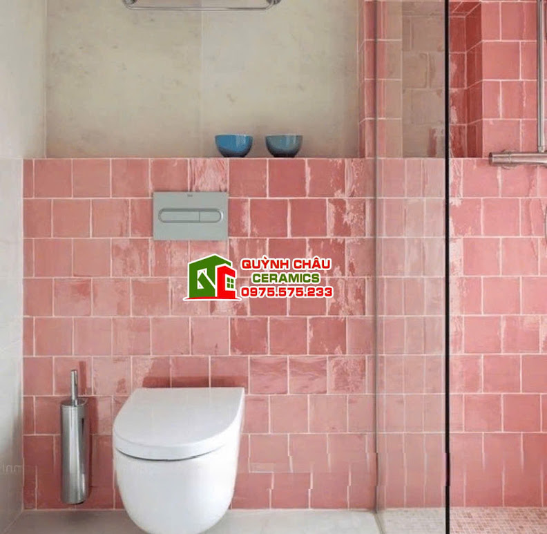Mẫu gạch thẻ màu hồng lượn sóng