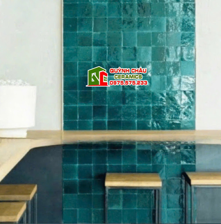 Mẫu gạch thẻ màu xanh hiệu ứng