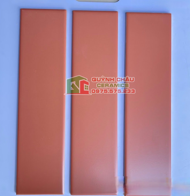 Mẫu gạch thẻ mờ phẳng màu cam đất