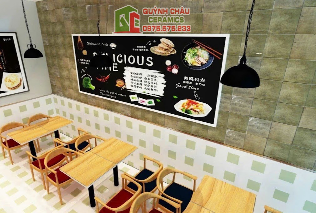 Mẫu gạch thẻ ốp quán cafe