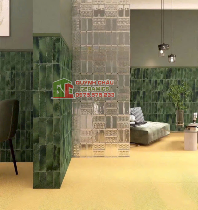 Mẫu gạch thẻ trang trí ốp phòng khách