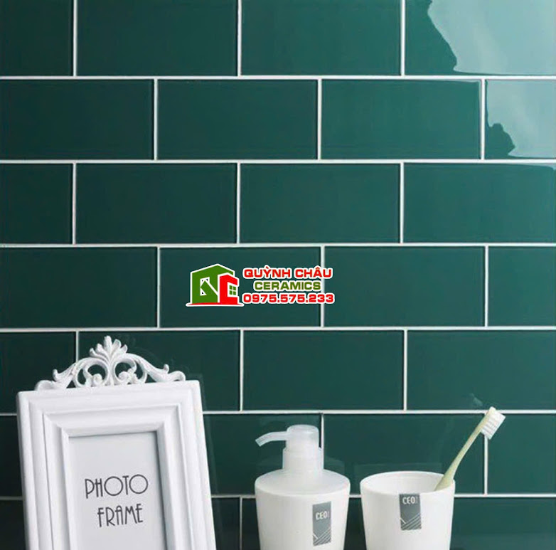 Mẫu gạch thẻ xanh bóng 75x150 