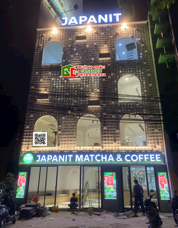 Mẫu gạch vảy cá men rạn màu xanh