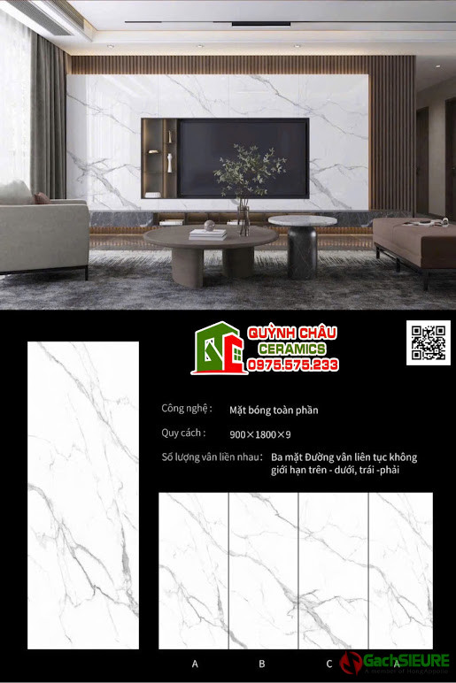 Đá nung kết trung quốc 90x180 trắng bóng vân mây