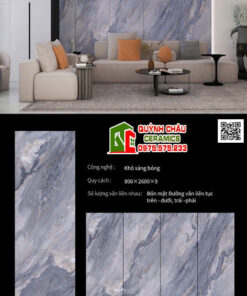Gạch 80×260 đá nung kết xanh vân đá