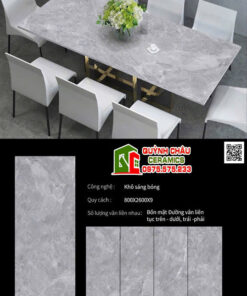 Gạch khổ lớn 80×260 đá nung kết bóng xám vân đá