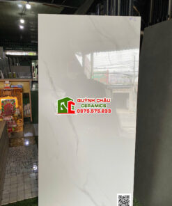 Gạch lát nền vitto 60×120 bóng kính trắng vân xám