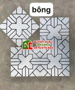 Gạch bông 30×30 hoa văn chữ X trắng đen