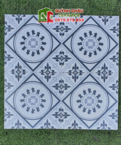 Gạch bông 30×30 men cổ điển hoa văn xanh mực