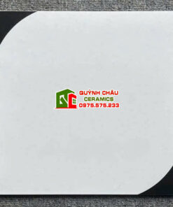 Gạch bông 30×30 trắng nhấn hoa văn góc