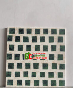 Gạch bông cổ điển 30×30 xanh trắng nhấn vuông