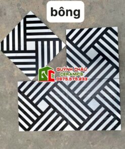 Gạch bông lát nền 30×30 hoa văn sọc đen trắng