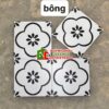 Gạch bông lát nền cổ điển 30×30 hoa mai trắng đen