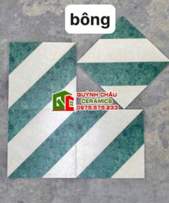 Gạch bông lát nền cổ điển 30×30 hoa văn viền trắng xanh