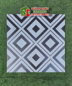 Gạch bông men 30×30 cổ điển trắng đen
