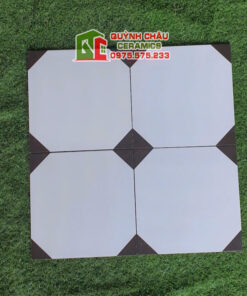 Gạch bông men cổ điển 30×30 bát giác trắng đen