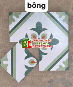Gạch bông trung quốc 30×30 hoa văn xanh đẹp